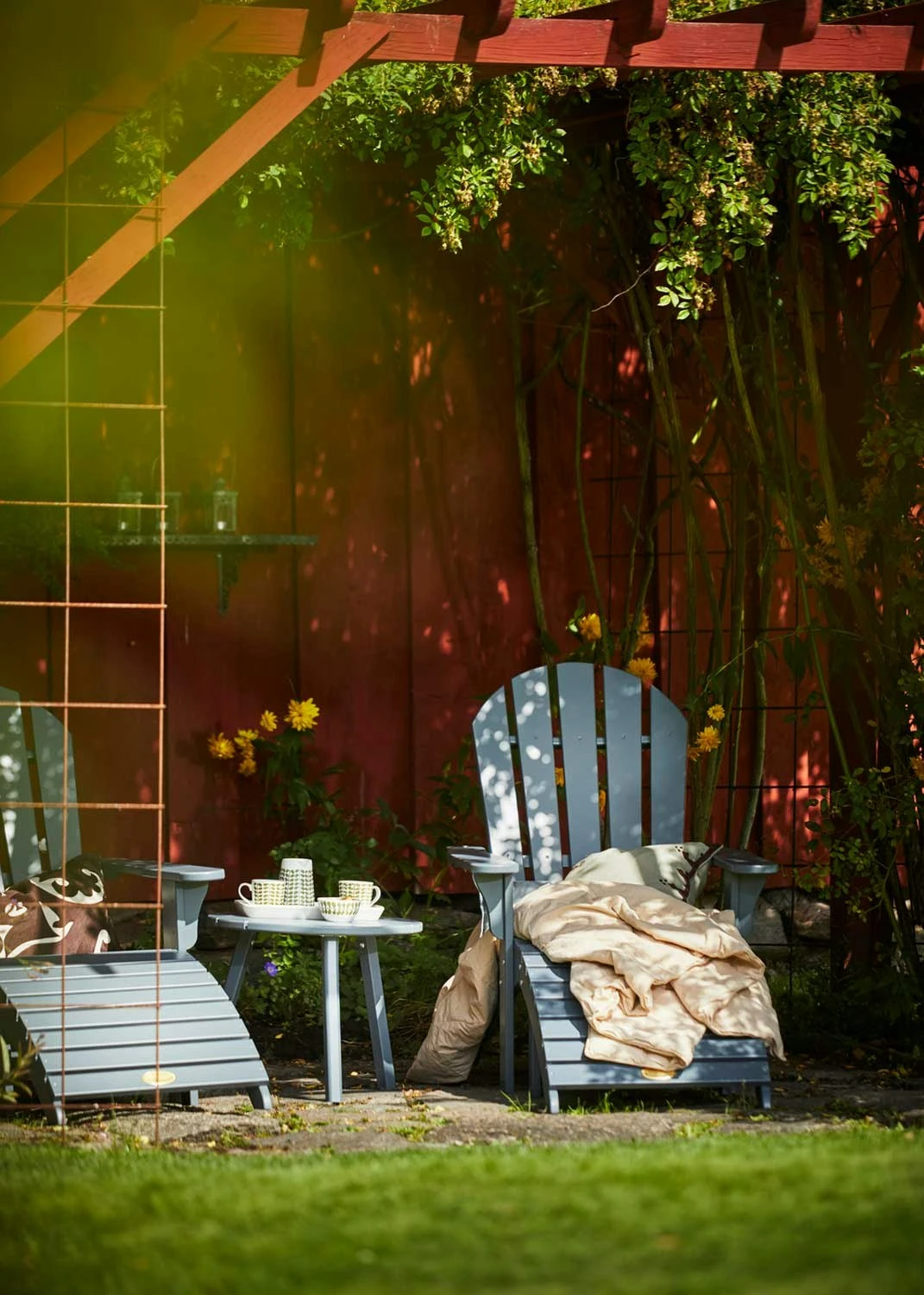 Tennessee Liegestuhl Mit Fußhocker, Stahlgrau – Bild 2