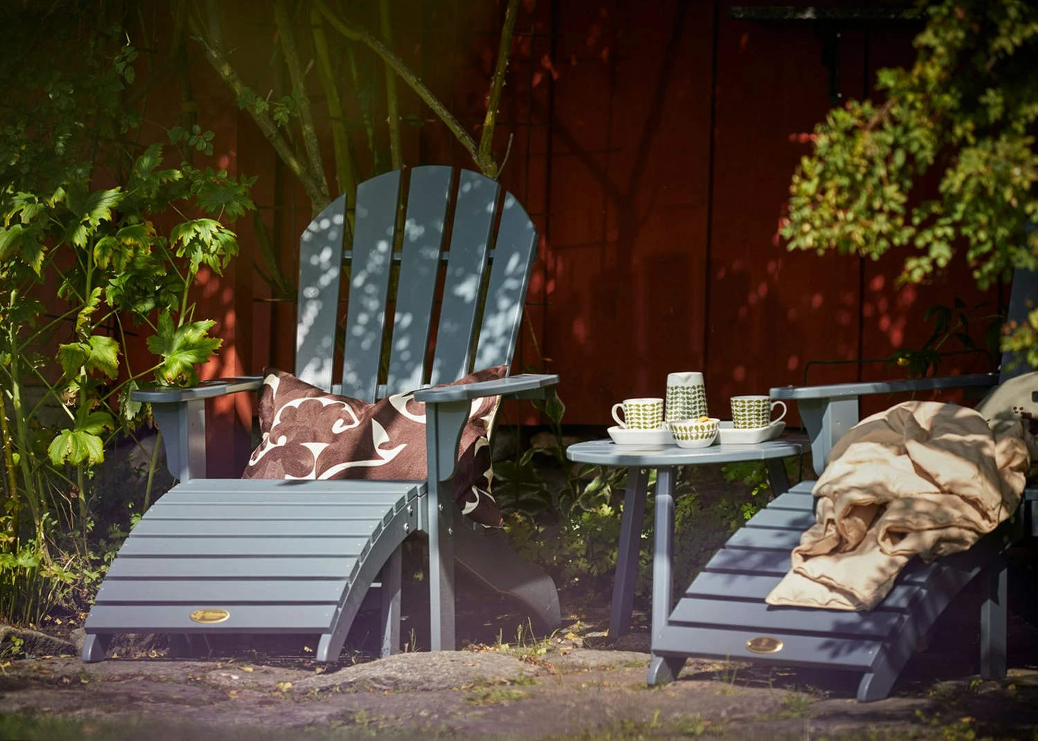 Tennessee Liegestuhl Mit Fußhocker, Stahlgrau – Bild 3